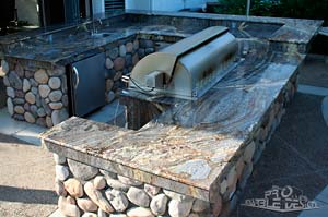 marble counter BBQ