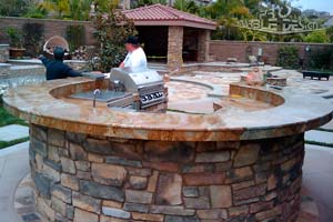 circular marble BBQ